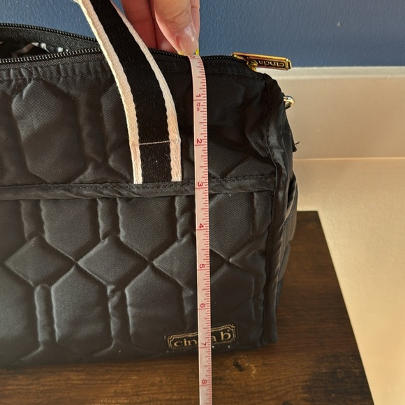 Cinda b Crossbody Satchel - black white and gold tone accents - Picture 14 of 14